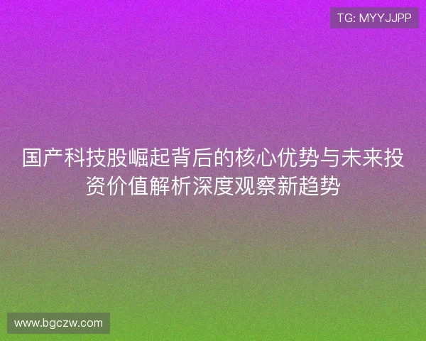国产科技股崛起背后的核心优势与未来投资价值解析深度观察新趋势